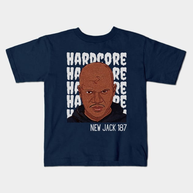 Hardcore Wrestler NJ Kids T-Shirt by Yas R